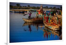 Colorful Boats at the Holi Festival, Vrindavan, Uttar Pradesh, India, Asia-Laura Grier-Framed Photographic Print