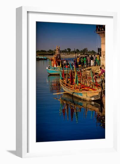 Colorful Boats at the Holi Festival, Vrindavan, Uttar Pradesh, India, Asia-Laura Grier-Framed Photographic Print