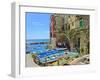 Colorful Boats in Marina of Riomaggiore 5 Terre-Markus Bleichner-Framed Art Print