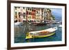 Colorful Boats in Portofino Harbor, Italy-George Oze-Framed Photographic Print