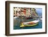 Colorful Boats in Portofino Harbor, Italy-George Oze-Framed Photographic Print