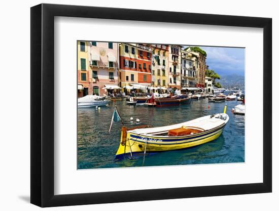 Colorful Boats in Portofino Harbor, Italy-George Oze-Framed Photographic Print