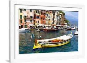 Colorful Boats in Portofino Harbor, Italy-George Oze-Framed Photographic Print