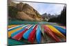 Colorful Boats, Moraine Lake, Alberta-George Oze-Mounted Photographic Print