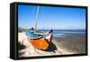 Colorful Boats on the Beach, Torreira, Aveiro, Beira, Portugal, Europe-G and M Therin-Weise-Framed Stretched Canvas