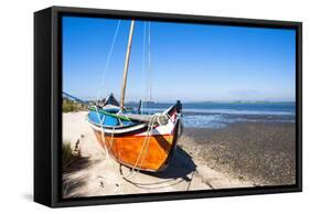 Colorful Boats on the Beach, Torreira, Aveiro, Beira, Portugal, Europe-G and M Therin-Weise-Framed Stretched Canvas