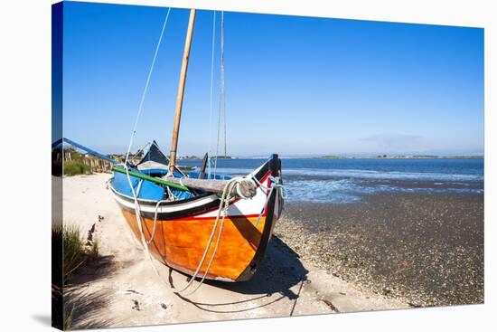Colorful Boats on the Beach, Torreira, Aveiro, Beira, Portugal, Europe-G and M Therin-Weise-Stretched Canvas