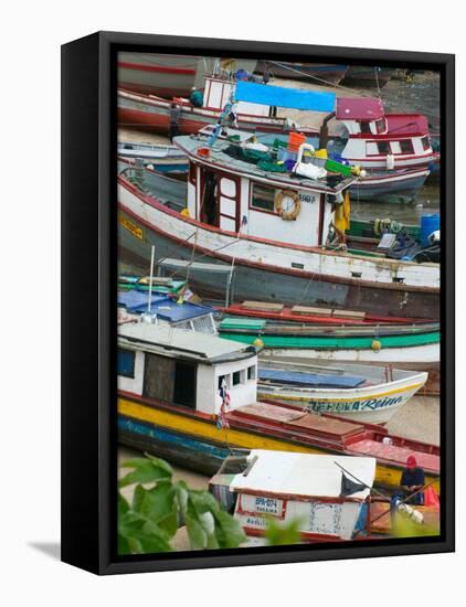 Colorful Boats, Panama City, Panama-Keren Su-Framed Stretched Canvas