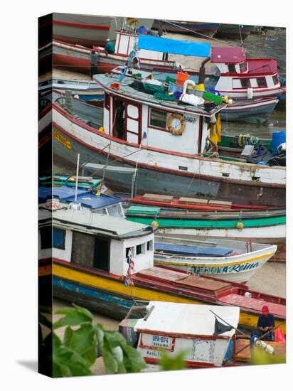 Colorful Boats, Panama City, Panama-Keren Su-Stretched Canvas