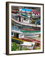 Colorful Boats, Panama City, Panama-Keren Su-Framed Premium Photographic Print