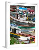 Colorful Boats, Panama City, Panama-Keren Su-Framed Premium Photographic Print