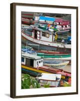 Colorful Boats, Panama City, Panama-Keren Su-Framed Premium Photographic Print