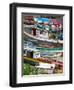 Colorful Boats, Panama City, Panama-Keren Su-Framed Premium Photographic Print