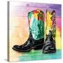 Colorful Boots-OnRei-Stretched Canvas