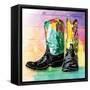 Colorful Boots-OnRei-Framed Stretched Canvas