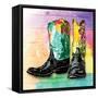 Colorful Boots-OnRei-Framed Stretched Canvas