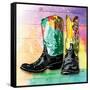 Colorful Boots-OnRei-Framed Stretched Canvas