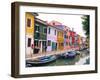 Colorful Building along Canal, Burano, Italy-Julie Eggers-Framed Premium Photographic Print