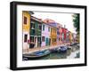 Colorful Building along Canal, Burano, Italy-Julie Eggers-Framed Premium Photographic Print