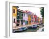 Colorful Building along Canal, Burano, Italy-Julie Eggers-Framed Premium Photographic Print