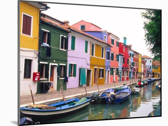 Colorful Building along Canal, Burano, Italy-Julie Eggers-Mounted Premium Photographic Print