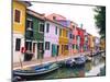 Colorful Building along Canal, Burano, Italy-Julie Eggers-Mounted Premium Photographic Print