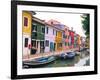 Colorful Building along Canal, Burano, Italy-Julie Eggers-Framed Photographic Print