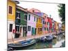 Colorful Building along Canal, Burano, Italy-Julie Eggers-Mounted Photographic Print