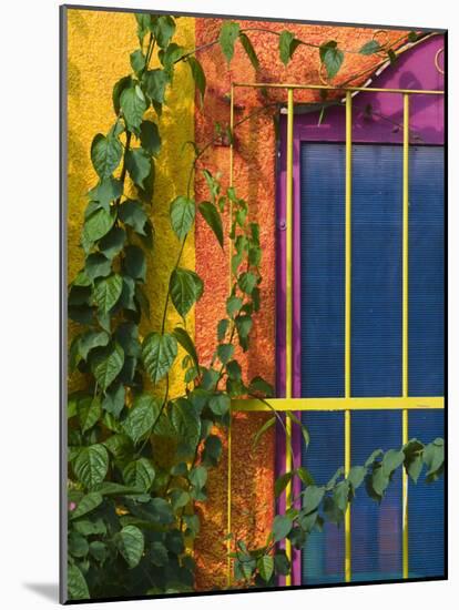 Colorful Building Detail, Barra De Navidad, Jalisco, Mexico-Walter Bibikow-Mounted Photographic Print