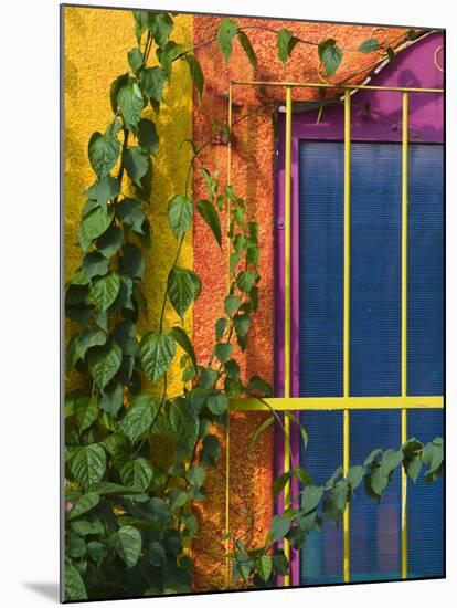 Colorful Building Detail, Barra De Navidad, Jalisco, Mexico-Walter Bibikow-Mounted Photographic Print