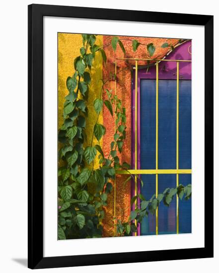 Colorful Building Detail, Barra De Navidad, Jalisco, Mexico-Walter Bibikow-Framed Photographic Print