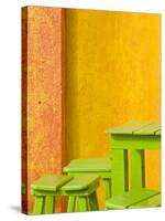 Colorful Building Detail, Barra De Navidad, Jalisco, Mexico-Walter Bibikow-Stretched Canvas