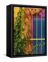 Colorful Building Detail, Barra De Navidad, Jalisco, Mexico-Walter Bibikow-Framed Stretched Canvas