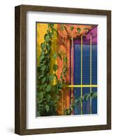 Colorful Building Detail, Barra De Navidad, Jalisco, Mexico-Walter Bibikow-Framed Photographic Print