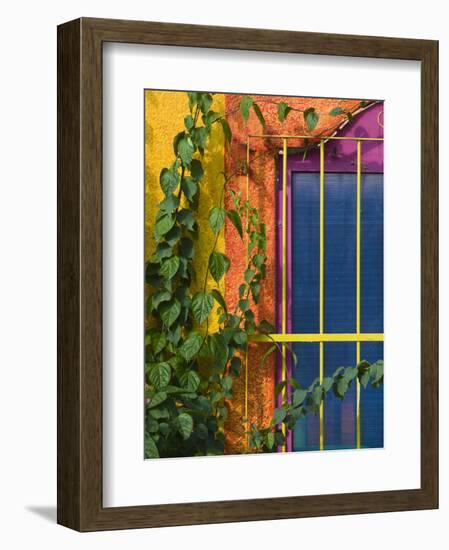 Colorful Building Detail, Barra De Navidad, Jalisco, Mexico-Walter Bibikow-Framed Photographic Print