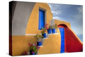 Colorful Building in Oia on Santorini in the Greek Isles-Darrell Gulin-Stretched Canvas