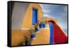 Colorful Building in Oia on Santorini in the Greek Isles-Darrell Gulin-Framed Stretched Canvas