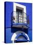Colorful Building with Iron Balcony, Guanajuato, Mexico-Julie Eggers-Stretched Canvas
