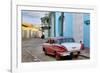 Colorful Buildings and 1958 Chevrolet Biscayne, Trinidad, Cuba-Adam Jones-Framed Photographic Print