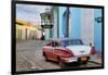 Colorful Buildings and 1958 Chevrolet Biscayne, Trinidad, Cuba-Adam Jones-Framed Photographic Print