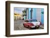 Colorful Buildings and 1958 Chevrolet Biscayne, Trinidad, Cuba-Adam Jones-Framed Photographic Print