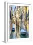 Colorful buildings and poles reflection, Venice, Italy-William Perry-Framed Photographic Print