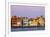 Colorful buildings, architecture in capital city Willemstad, Curacao.-Michael DeFreitas-Framed Photographic Print