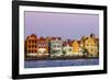 Colorful buildings, architecture in capital city Willemstad, Curacao.-Michael DeFreitas-Framed Photographic Print