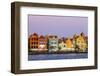 Colorful buildings, architecture in capital city Willemstad, Curacao.-Michael DeFreitas-Framed Photographic Print