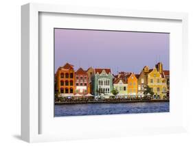 Colorful buildings, architecture in capital city Willemstad, Curacao.-Michael DeFreitas-Framed Photographic Print