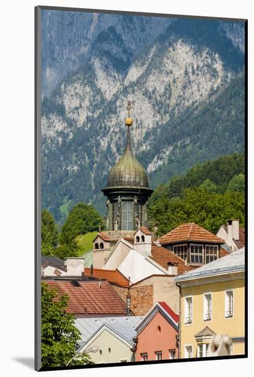 Colorful buildings in Old Town, Innsbruck, Tyrol, Austria.-Michael DeFreitas-Mounted Photographic Print