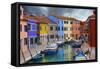 Colorful Buildings Line Canal with Boats, Burano Island, Venice, Italy-Jaynes Gallery-Framed Stretched Canvas