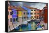 Colorful Buildings Line Canal with Boats, Burano Island, Venice, Italy-Jaynes Gallery-Framed Stretched Canvas