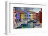 Colorful Buildings Line Canal with Boats, Burano Island, Venice, Italy-Jaynes Gallery-Framed Photographic Print